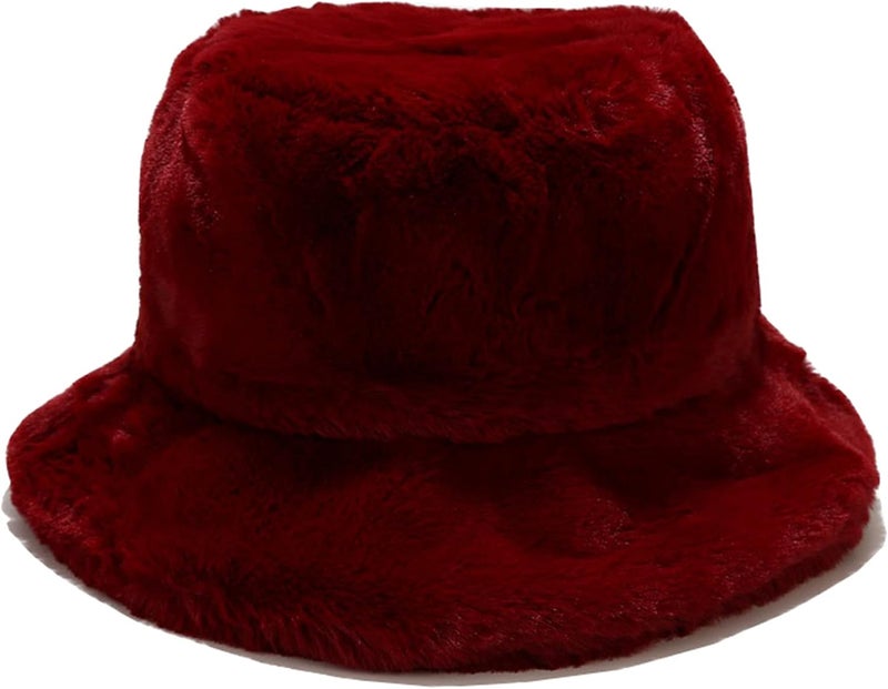 Women's Winter Faux Fur Fuzzy Warm Bucket Hat